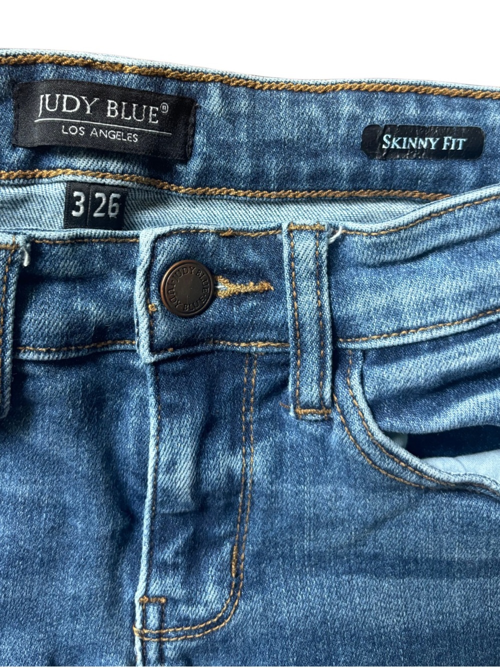 Judy Blue Skinny Fit Jeans Size 3/26 Medium Wash Stretch Denim 26x27 - Picture 4 of 6